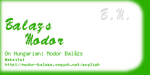balazs modor business card